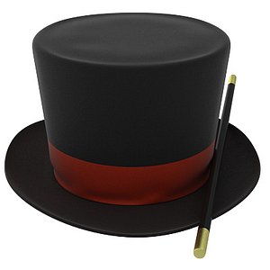 3d model of magic hat magician