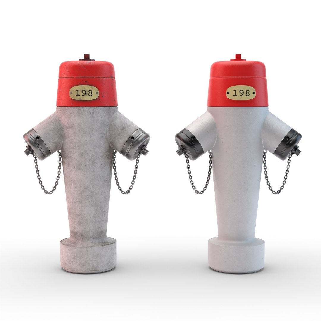 3D Swiss Fire Hydrant Clean And Dirt Version Included TurboSquid 