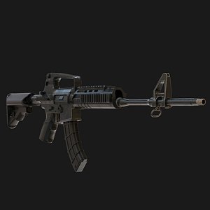 Realistic Machine Gun M16 3D model