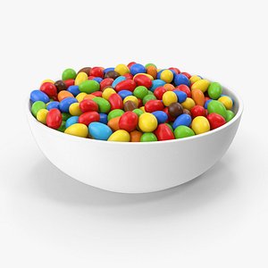 Chocolate Candy In Bowl 3D model
