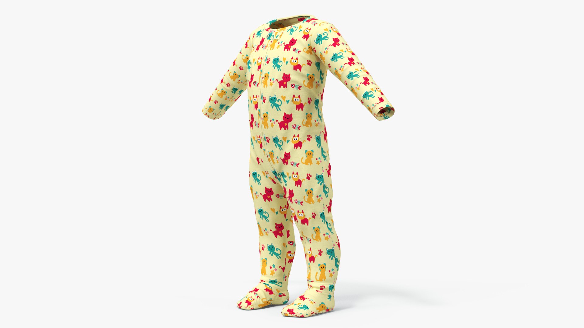Pajamas for One Year Old Baby 3D model preview