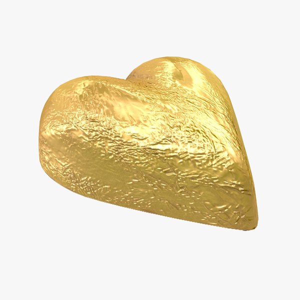 chocolate candy heart gold 3d max