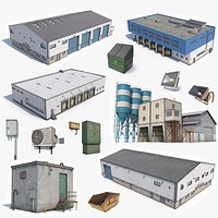 5 Industrial Buildings And Props Collection