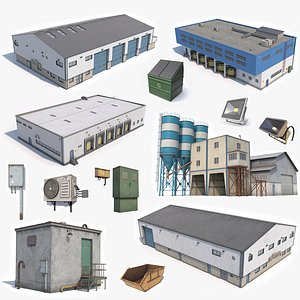 5 Industrial Buildings And Props Collection