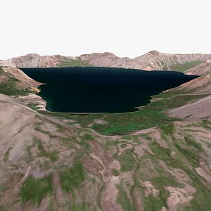 Heaven Lake North Korea and China 3D