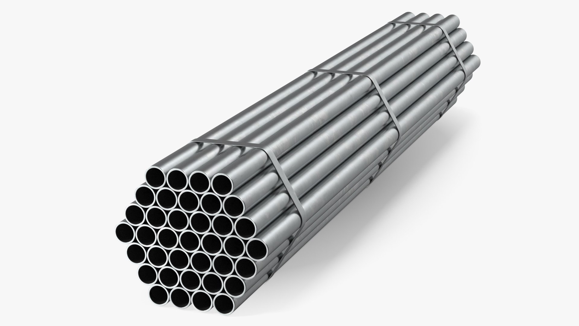 Steel Pipes Bundle 2 Meters 3D model preview