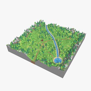 Low Poly Forest Bundle Game Map and 60 Asset Nature Kit