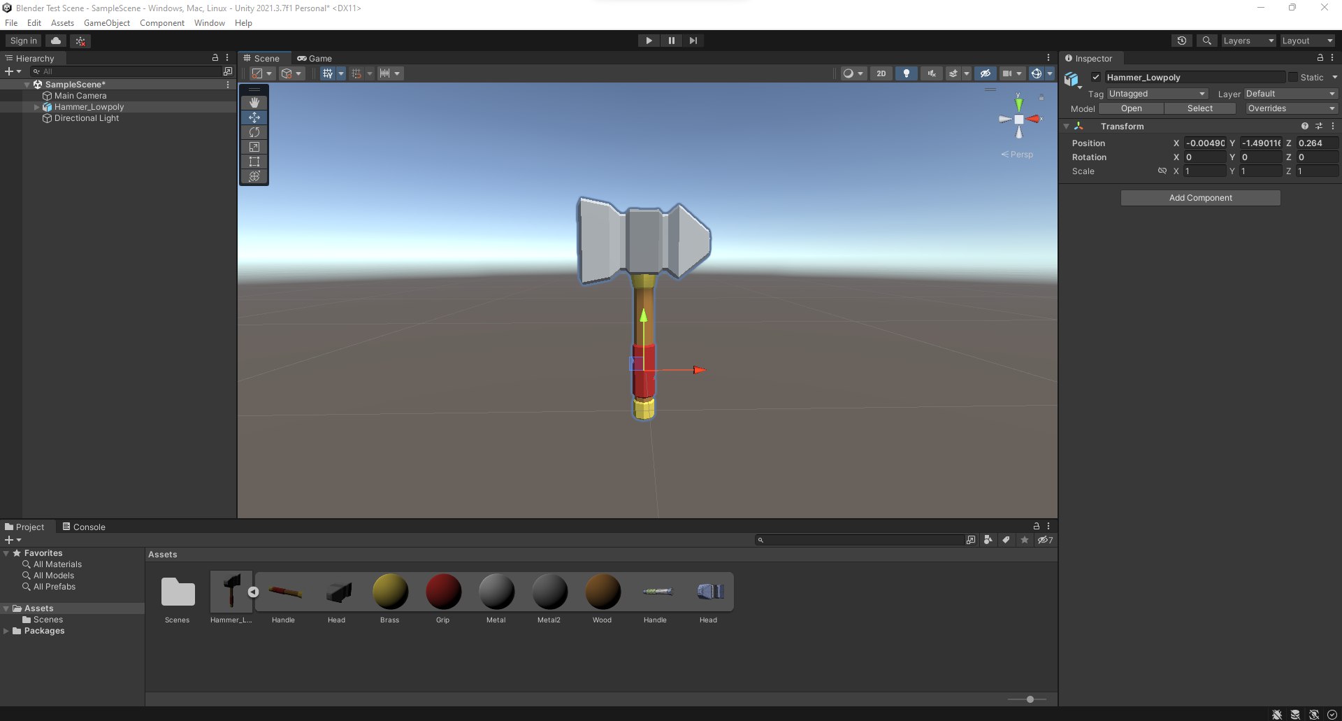 3D model Hammer Lowpoly - TurboSquid 2083247