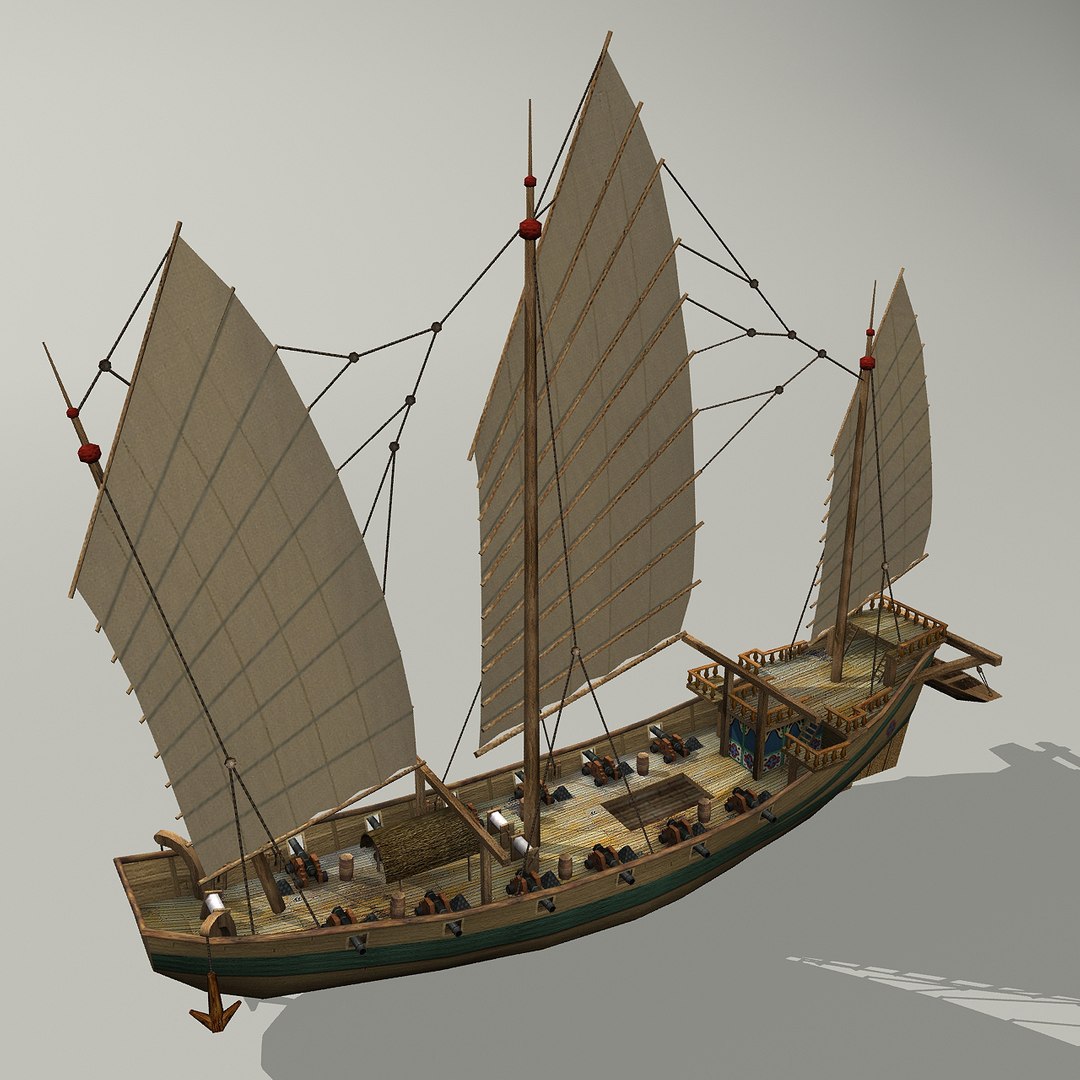 3d Model Chinese Pirate Junk Sailboat