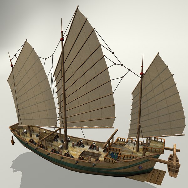 3d model chinese pirate junk sailboat