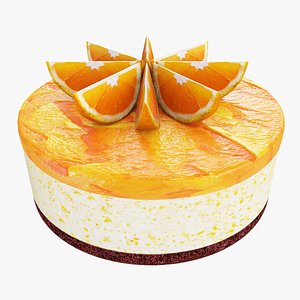 Orange cake with jelly 3D model