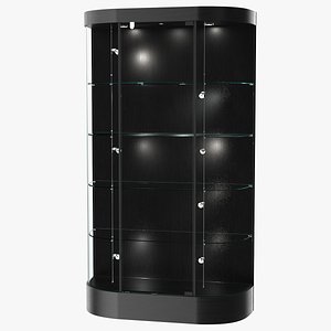 Curved Wall Display Case Black