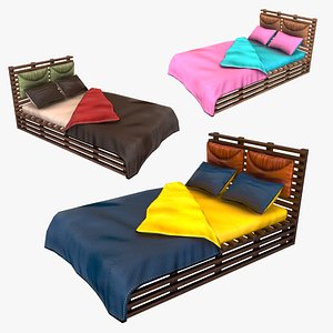 3D stylized bed