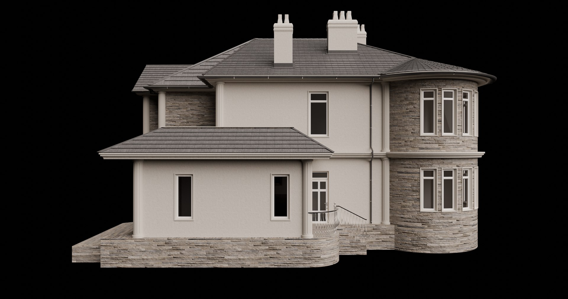 3D Classic Manor House Model - TurboSquid 2296256