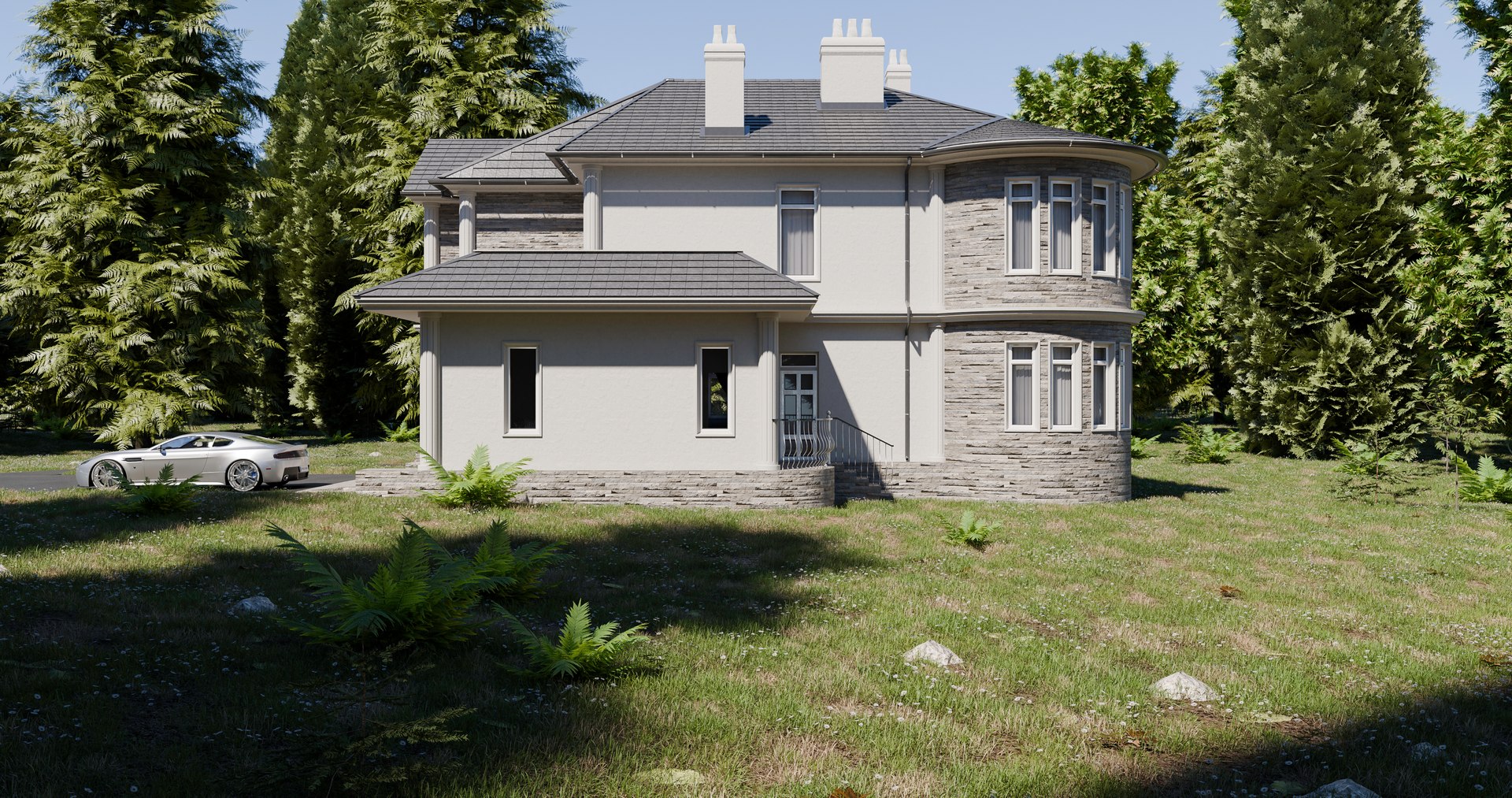 3D Classic Manor House Model - TurboSquid 2296256