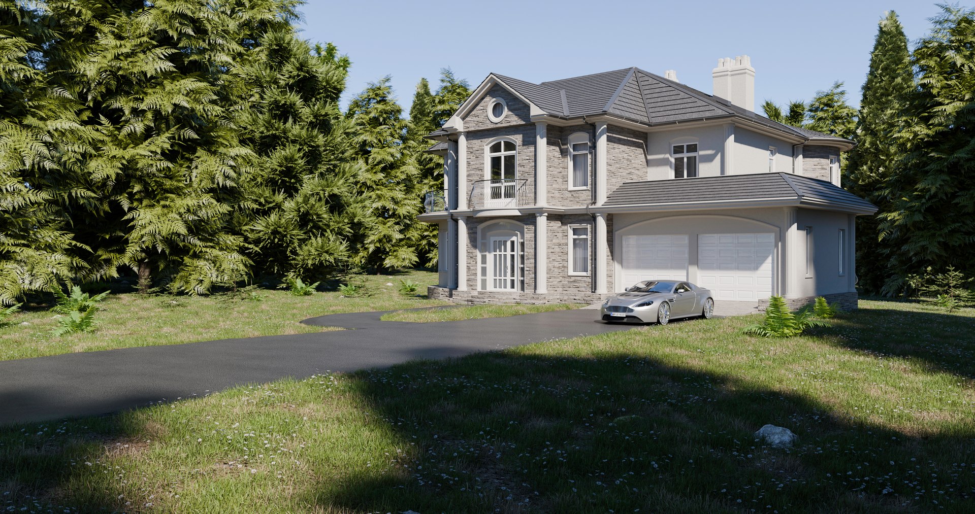 3D Classic Manor House Model - TurboSquid 2296256
