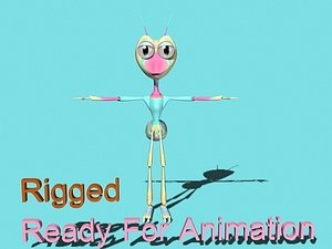 3d max cartoonic ant bug rigged character
