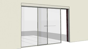 3D model Wall Based Automatic Single Sliding Door
