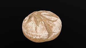Round White Bread AR VR PBR  Lowpoly with game ready