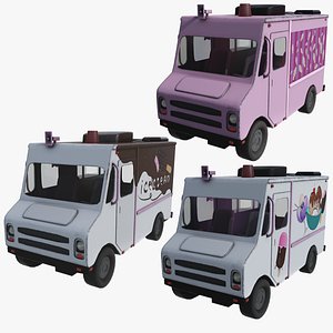 ice cream truck x3 3D model