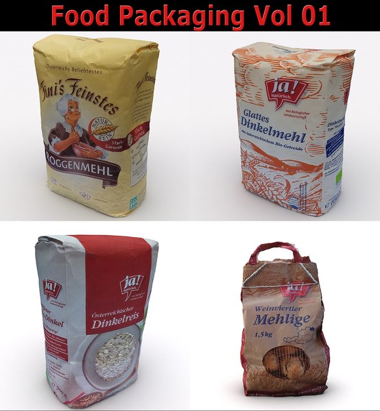 3D model food packagings