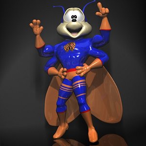 Supercigale Cartoon Character RIGGED
