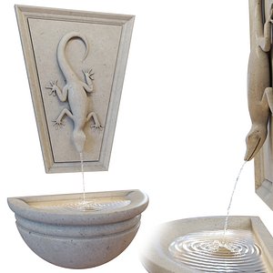 3D model Lizard Stone Water Feature Fountain