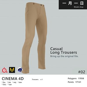 3D Casual Long Trousers