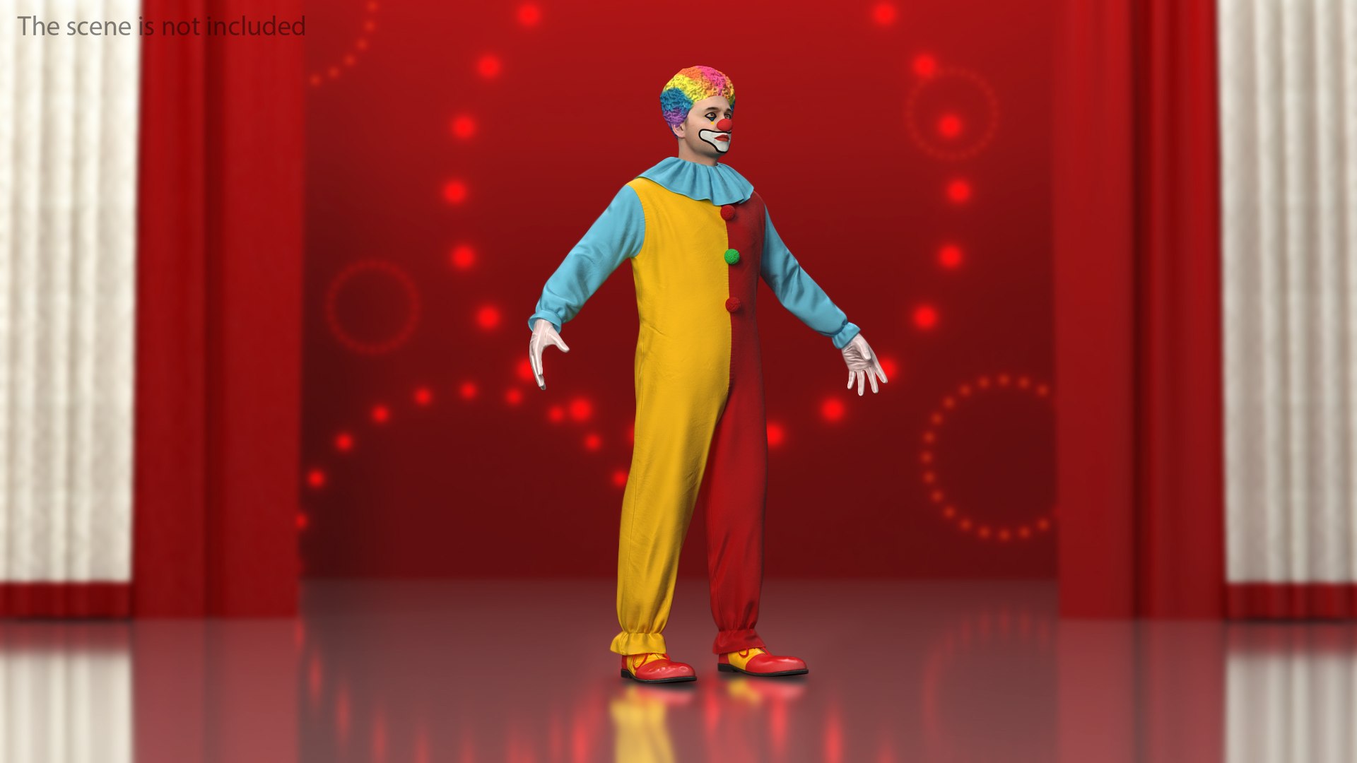 Circus Clown Costume 3D model preview