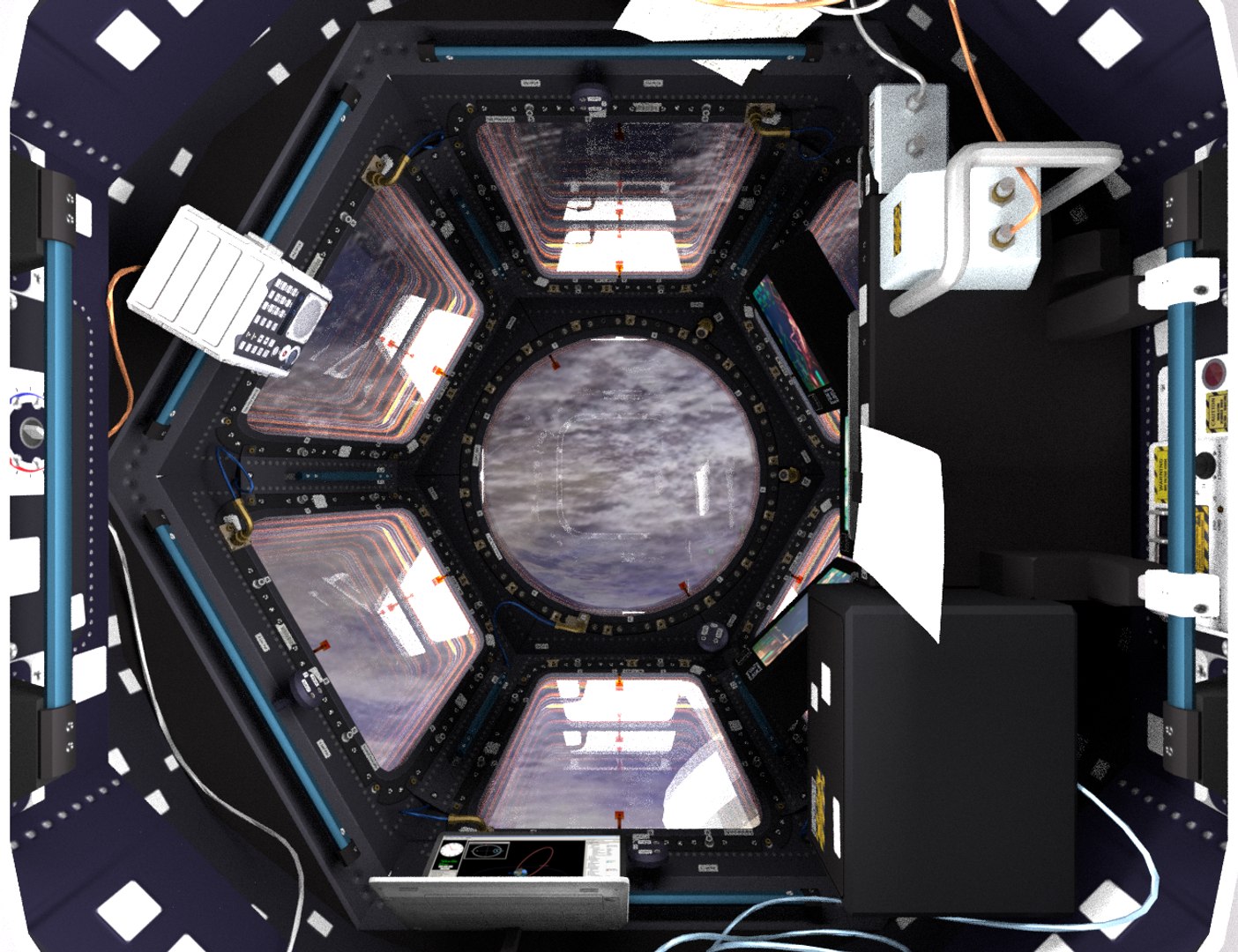 iss cupola interior exterior 3D model https://p.turbosquid.com/ts-thumb/6p/kp7wjf/Rh2nKh4k/preview_01d/png/1560897112/1920x1080/fit_q87/fc3f7be6c8ec9a1d10aa5522399bc69c64b1a407/preview_01d.jpg