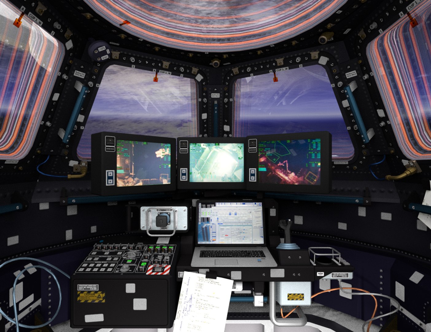 Iss Cupola Interior Exterior 3D Model TurboSquid 1416406