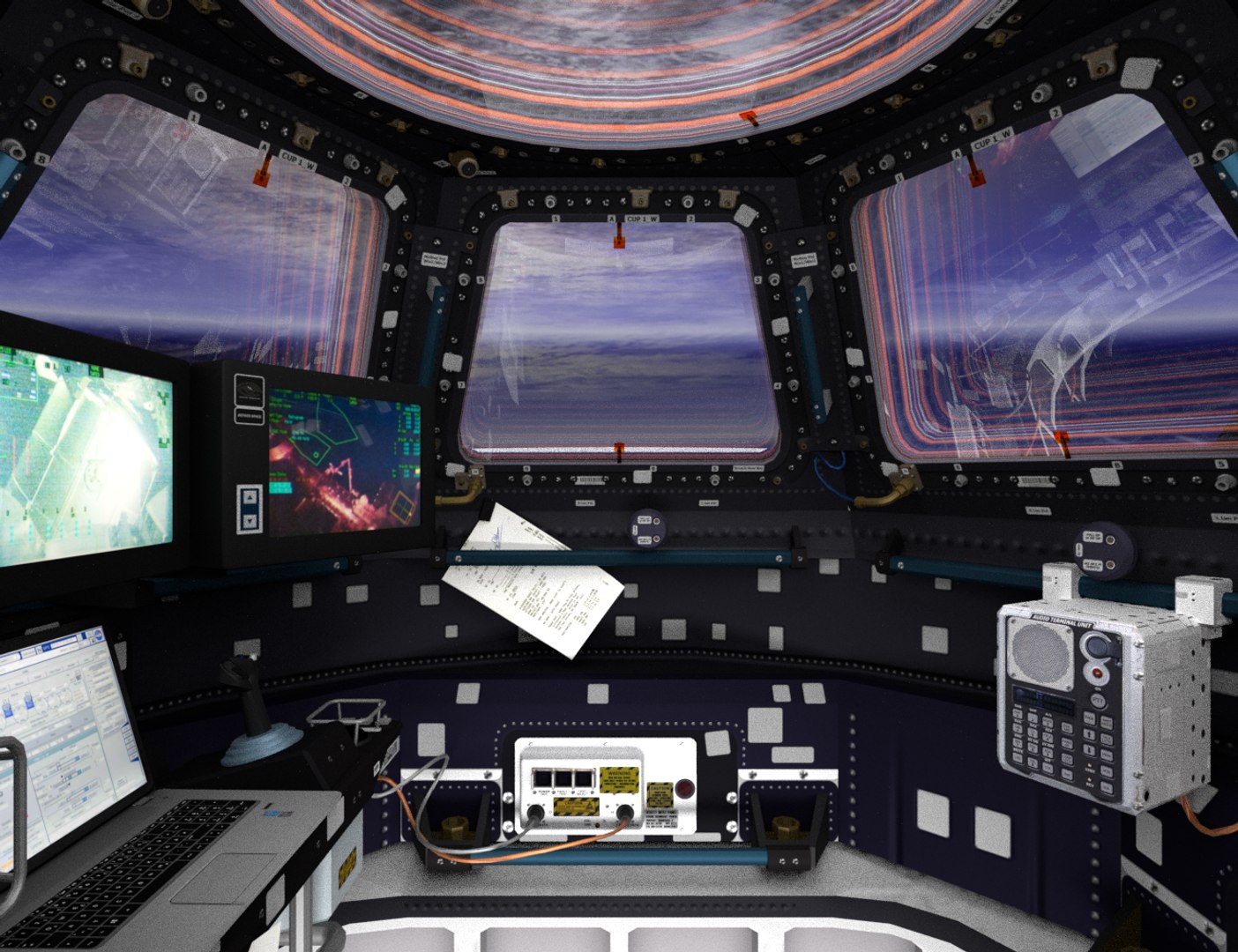 Iss Cupola Interior Exterior 3D Model TurboSquid 1416406