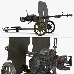 Soviet DShK M1938 Heavy Machine Gun 3D model