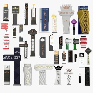 35 Signboard Totem Billboard  Collection Advertising Sing  and Signboard