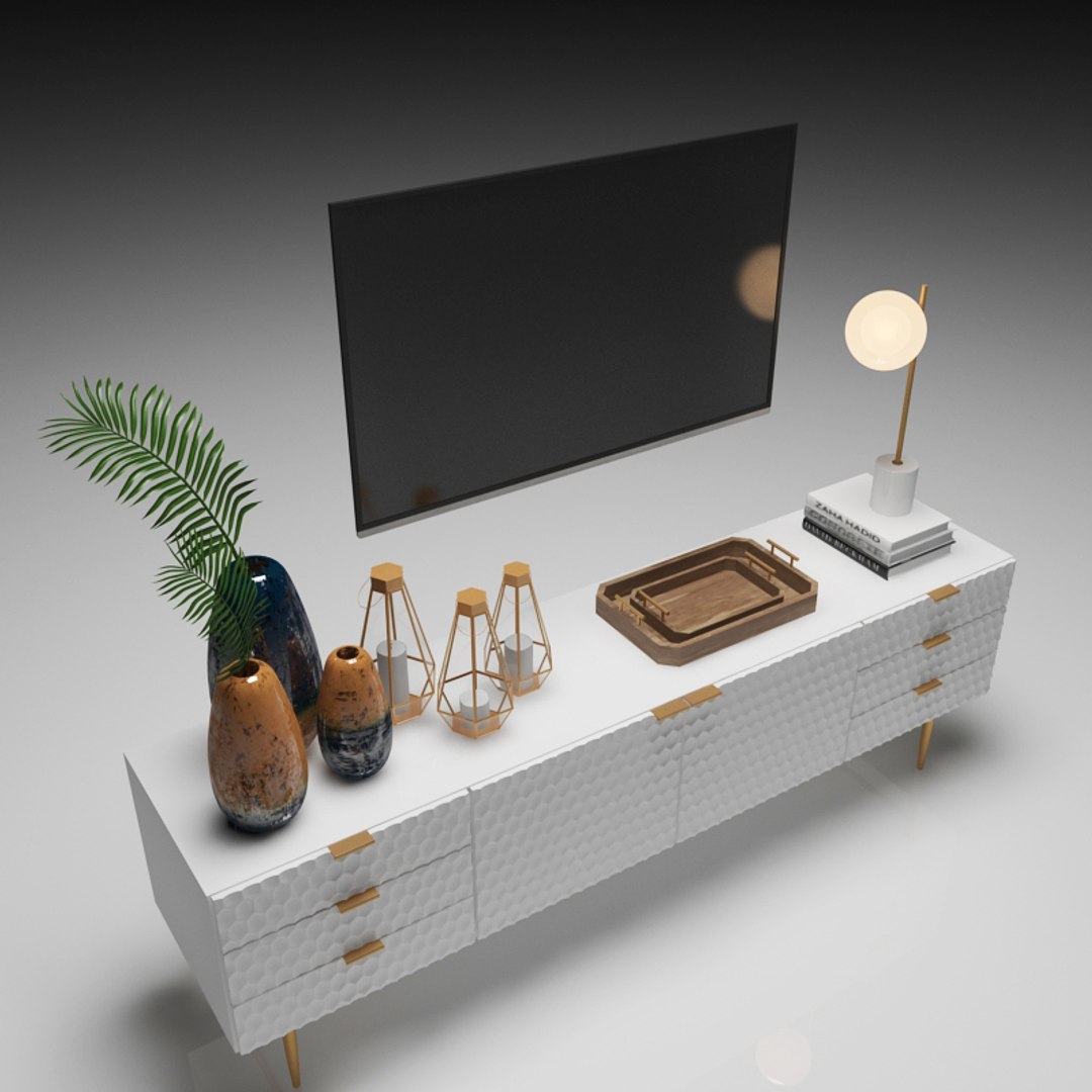 3D Model West Elm Console TurboSquid 1192814
