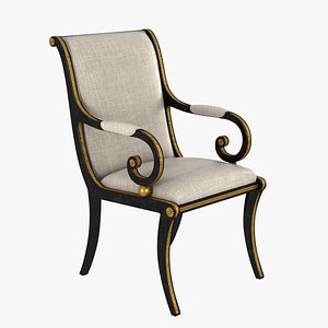 3d model classic chair french empire