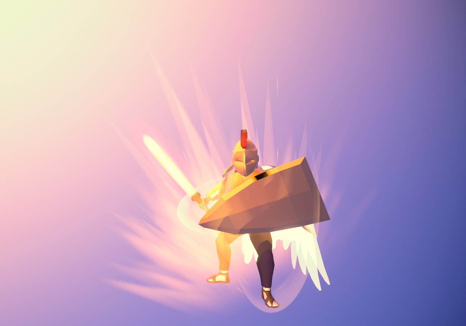 Animated LowPoly Angel Knight Model - TurboSquid 2148833