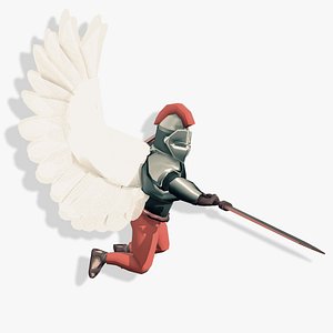 Animated LowPoly Angel Knight model