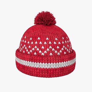 knitted winter hat 3D model