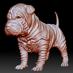sculpt dog dalmatian puppy 3D model