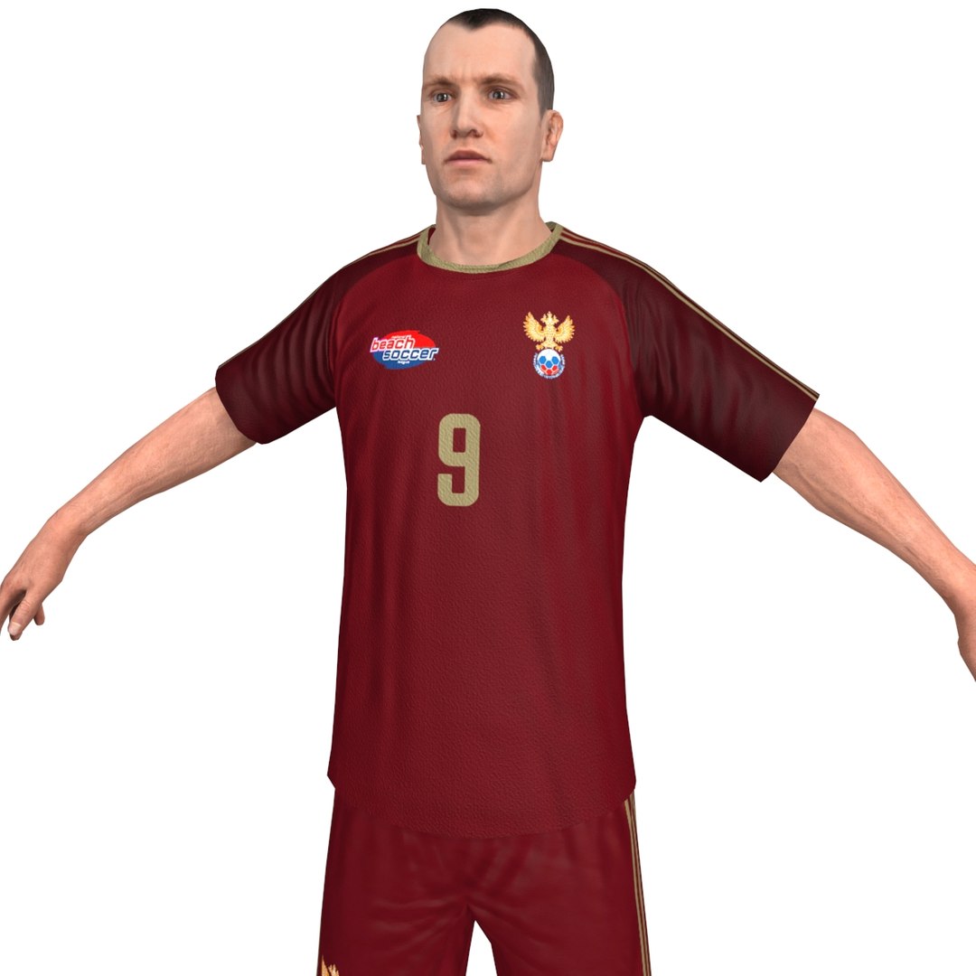 beach soccer player rigged 3d model