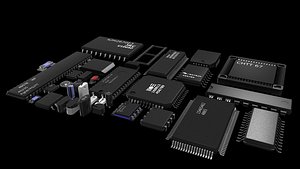 3d model electronic board components