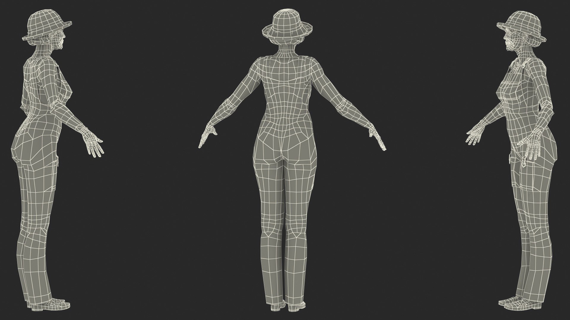 Elderly Woman Farmer Rigged Model - TurboSquid 1607507