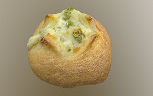 3D model 8k edamame bean bread