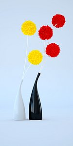 free c4d mode ceramic vases flowers