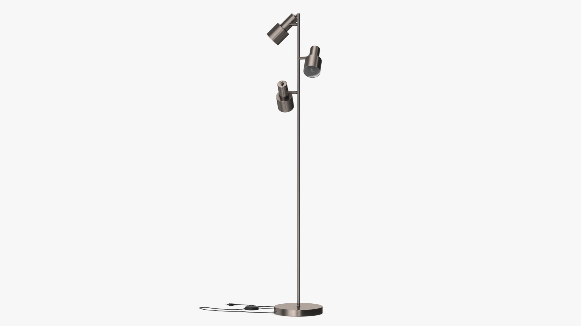 Floor Lamp with Three Shades Metal 3D model preview
