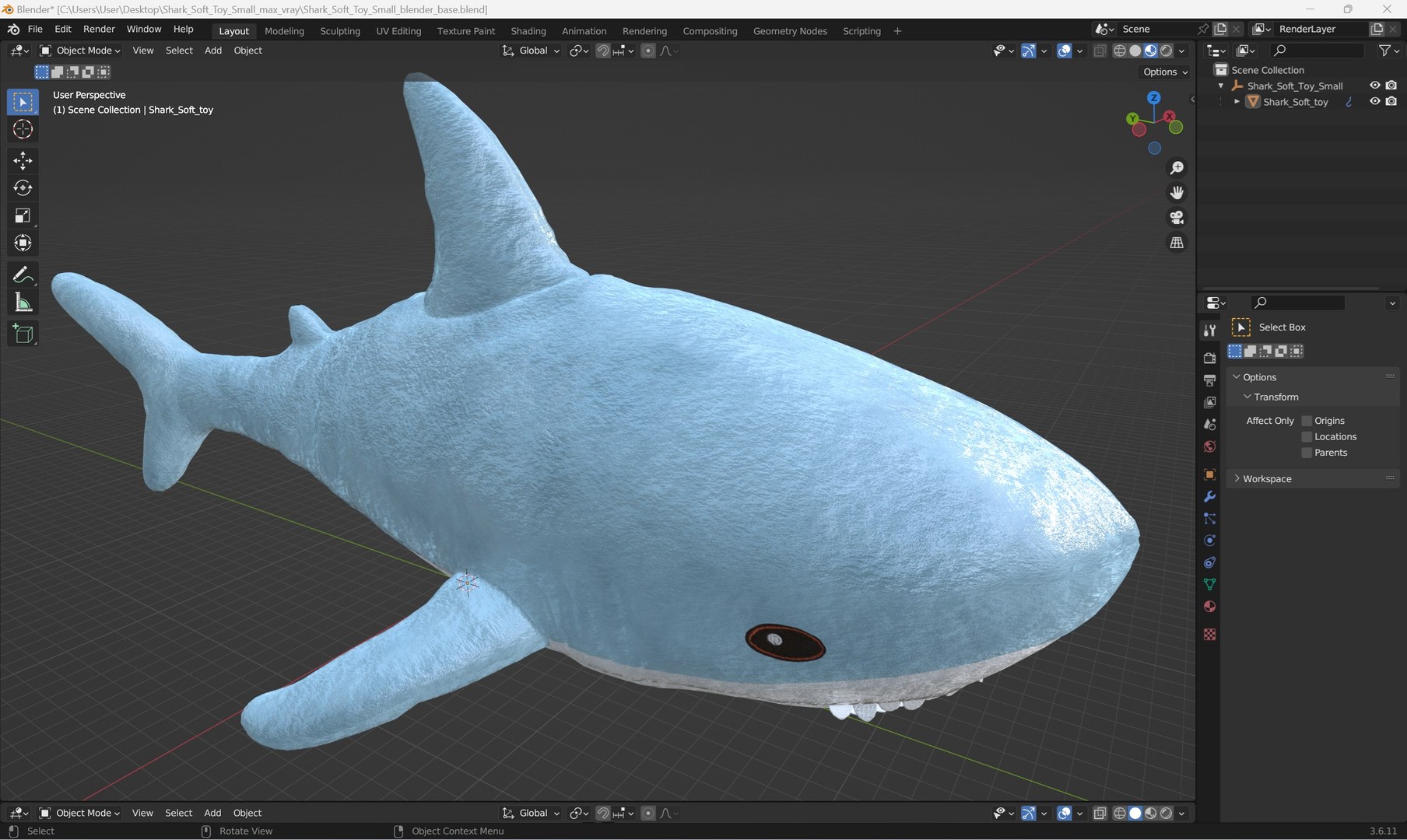 Shark Soft Toy Small 3D model https://p.turbosquid.com/ts-thumb/6q/OVnDd9/g7/shark_soft_toy_small_1001/jpg/1741116576/1920x1080/fit_q87/dd91fac7cad9cc535260f7b03c32c58fee9e174a/shark_soft_toy_small_1001.jpg