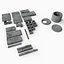 Colección de componentes de construcción de concreto
