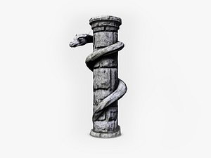 3d stone column serpent