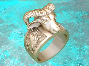 Buffalo mens ring  - Gaur  mens ring - Cow  mens ring - N812813 3D model